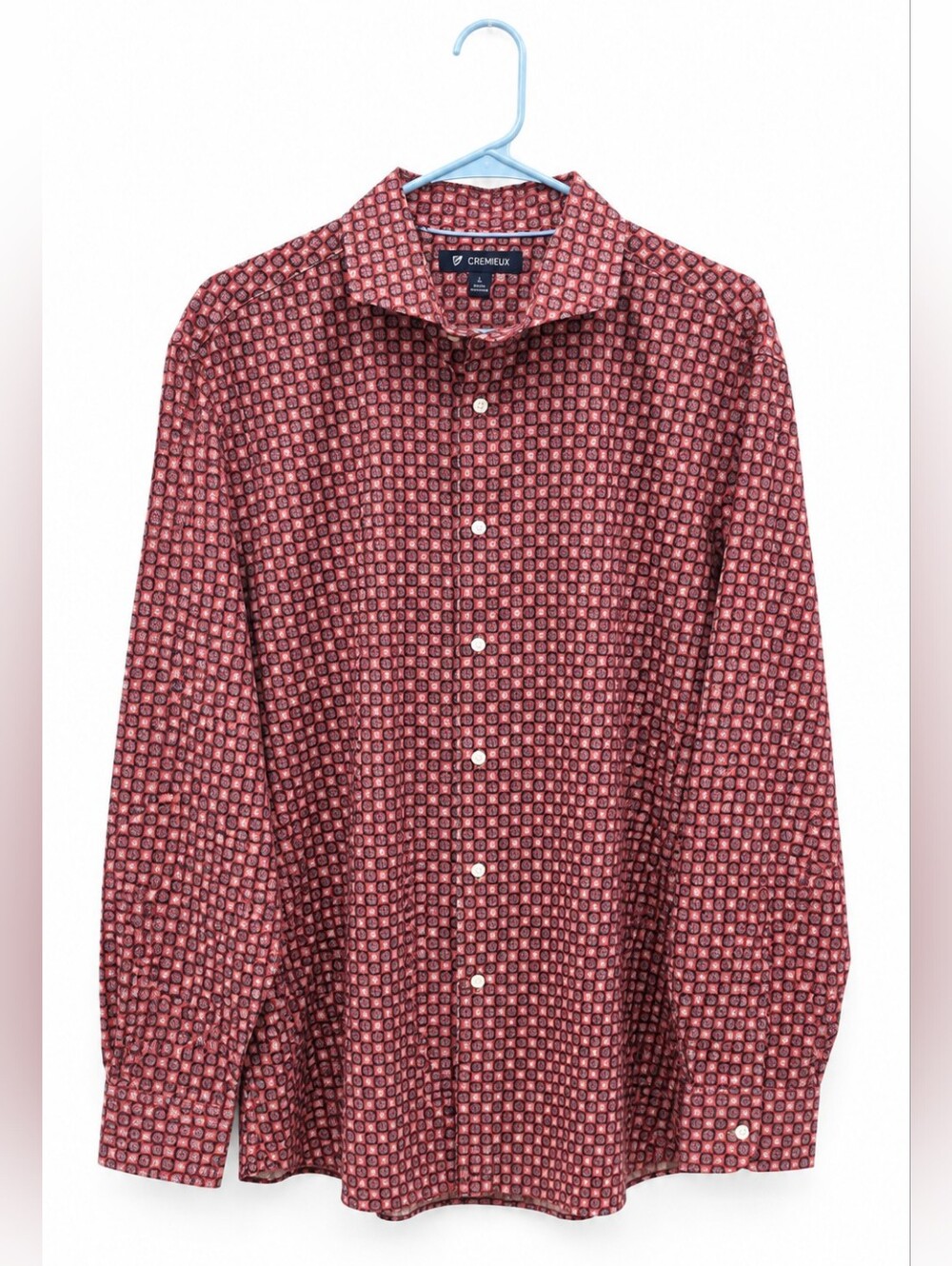 Daniel Cremieux Men's Burgundy Geometric Button-Down Shirt. EUC.